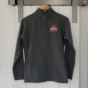 J. America Charcoal Gray Ohio State Half-Zip Sweatshirt with Red Logo